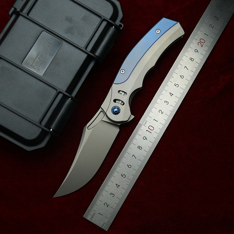 Knife Hunting Fixed Blade - LEMIFSHE F05 RattleSnake titanyum saplı m390