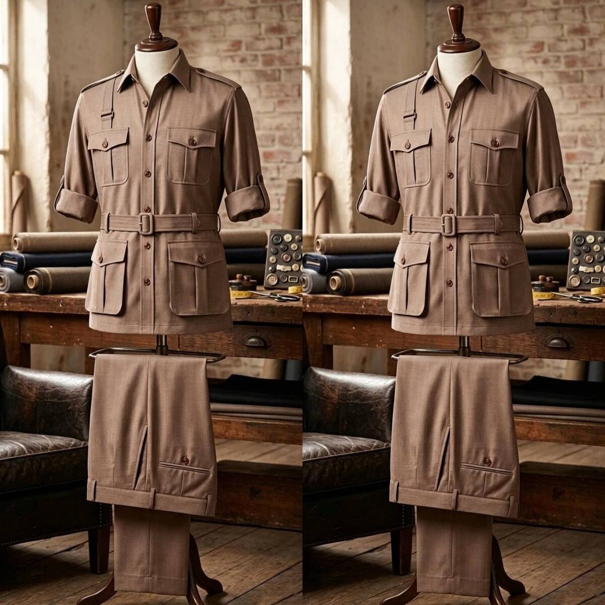 Haki 2 Parça Erkek Safari Takı - Safari Outdoor Hunting Jackets incelemesi ve fiyatı